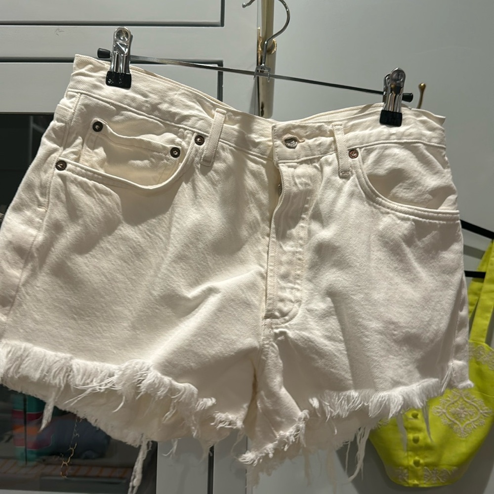 Agolde white Parker shorts, size 28